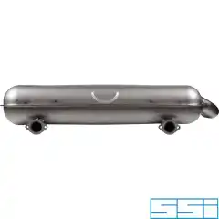 Bakpotte,SSi sport, 2 inn og 1stk  70 mm utløpsrør, med TÜV/EEC godkendelse, rustfrit stål, poleret