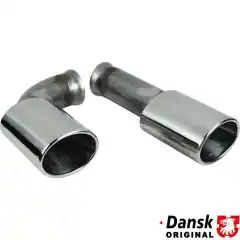 Tail pipe set, left/right, straight cut, 964 look. Made of stainless steel