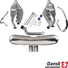 Eksos 3,2 l komplett Sport, med to Ø90 mm senterstilt utbblås rør i  "GT3" Style og Ø41 mm varmekasser grenrør og oljerør til 3,2L.