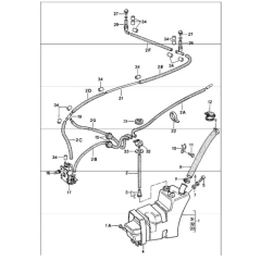 Feste klemme bånd  vindusspyler tank  G Model under v forskjem .Del 4 på bilde