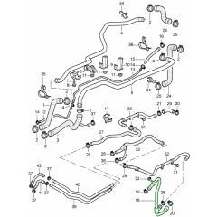 Radiator slange 996 , del nr 18 på bilde 3 way pipe with bleed nipple