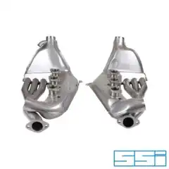 VARMEPOTTE sett a2 ,SSI Eksos med hele 41mm r&oslash;r, RUSTFRITT H&Oslash;YRE/VENSTRE .Kan brukes i mange kombinasjoner med bapotte i gt3 look, 2 stk utbl&aring;s , 1 ut bl&aring;s i 60,70 og 84 mm evt tilpasset din type bakfanger rsr, rs ,backdate. Usl&aring;lig kvalitet passform lyd kj&oslash;ling vekt og ikke minst effekt &oslash;kning p&aring; 12-15 hk og bunndrag <br />
Porsche 911 (carb.) Europe 2.0ltr 01/63-07/73<br />
Porsche 911 (carb.) USA 2.0ltr -2.4ltr 08/65-07/71<br />
Porsche 911 (inj.) Europe 2.0ltr - 2.4ltr 08/68-07/71<br />
Porsche 911 (inj.) USA 2.0ltr -2.4ltr 08/68-07/71<br />
Porsche 911 Europe 2.7ltr 08/73-07/75<br />
Porsche 911 Europe 3.0ltr 08/77-07/83<br />
Porsche 911 USA Federal 2.7ltr 08/74-07/75<br />
Porsche 911 USA Federal 3.0ltr 08/77-07/78<br />
<br />
<b>Price is for a SET OF 2</b><br />
 
<p><b>LONG LIFE</b><br />
Made using AISI 321/EN4531 titanium stabilized stainless steel  the expected life in the severest road conditions (salt) is 20-30 years.</p>

<p><b>HIGHER POWER OUTPUT</b><br />
Output is increased particularly in the low and middle RPM ranges. The design makes power by minimizing intake charge disturbances at valve overlap, and increasing the exhaust gas extraction effect. The volumetric efficiency, and thereby the power output is increased. The SSI headers are significantly improved versions of the basic header design used by Porsche on all normally aspirated six cylinder competition engines.</p>

<p><b>CARBON MONOXIDE SAFE</b><br />
Unlike all other aftermarket heat exchangers, the SSI heat exchanger headers are made to minimize the possibility that engine produced acids will internally corrode the enclosed primary tubes, thereby allowing carbon monoxide to enter the passenger compartment. The AISI 304 stainless steel tubing is highly resistant to the byproducts of combustion. SSI use only one piece primary tubes, eliminating the possibility of hand-made welds cracking, and the resulting carbon monoxide leaks.</p>
